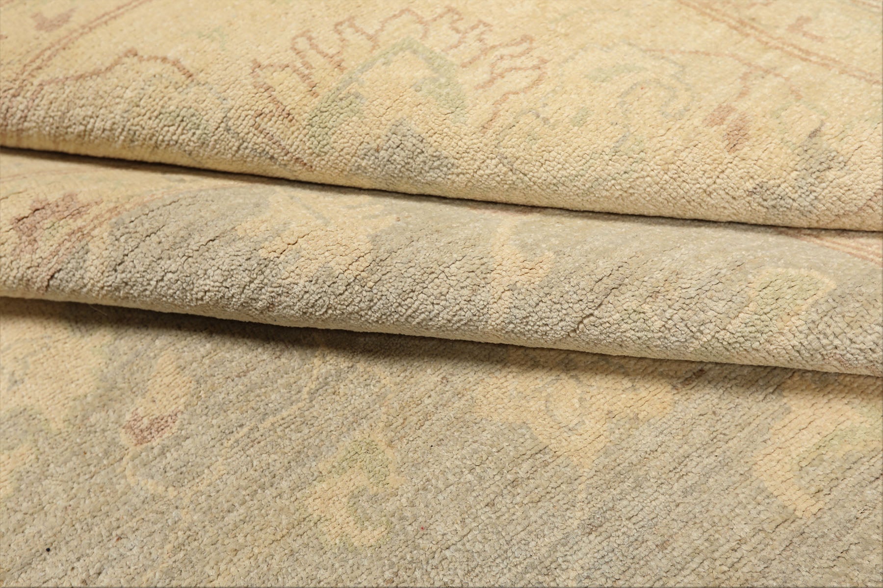 10x14 Mint, Beige, Sage Color Hand Knotted Chobi Peshawar Wool Traditional Oriental Rug