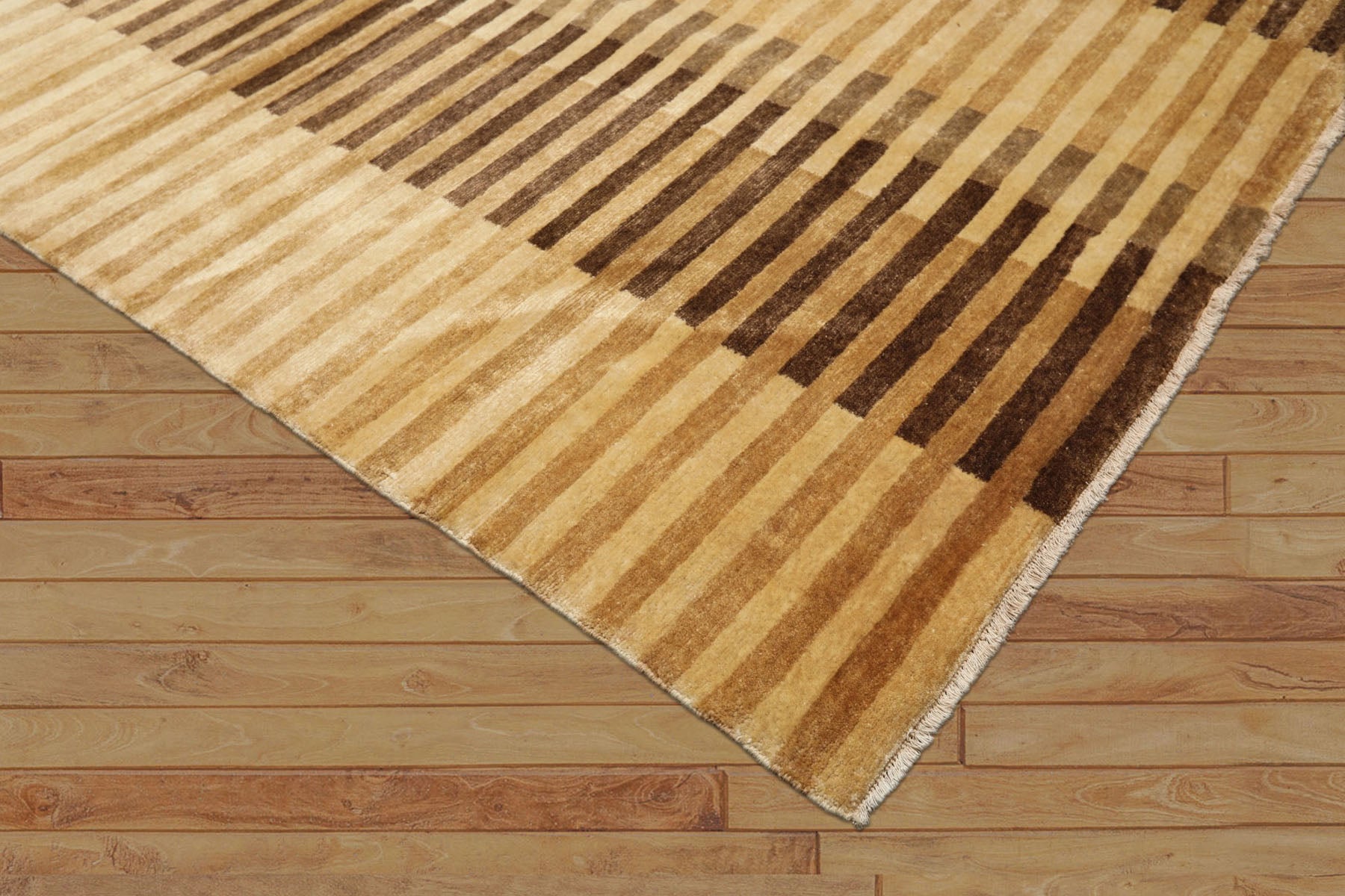 6x9 Beige, Gold, Brown Color Hand Knotted Tibetan Wool Modern & Contemporary Oriental Rug