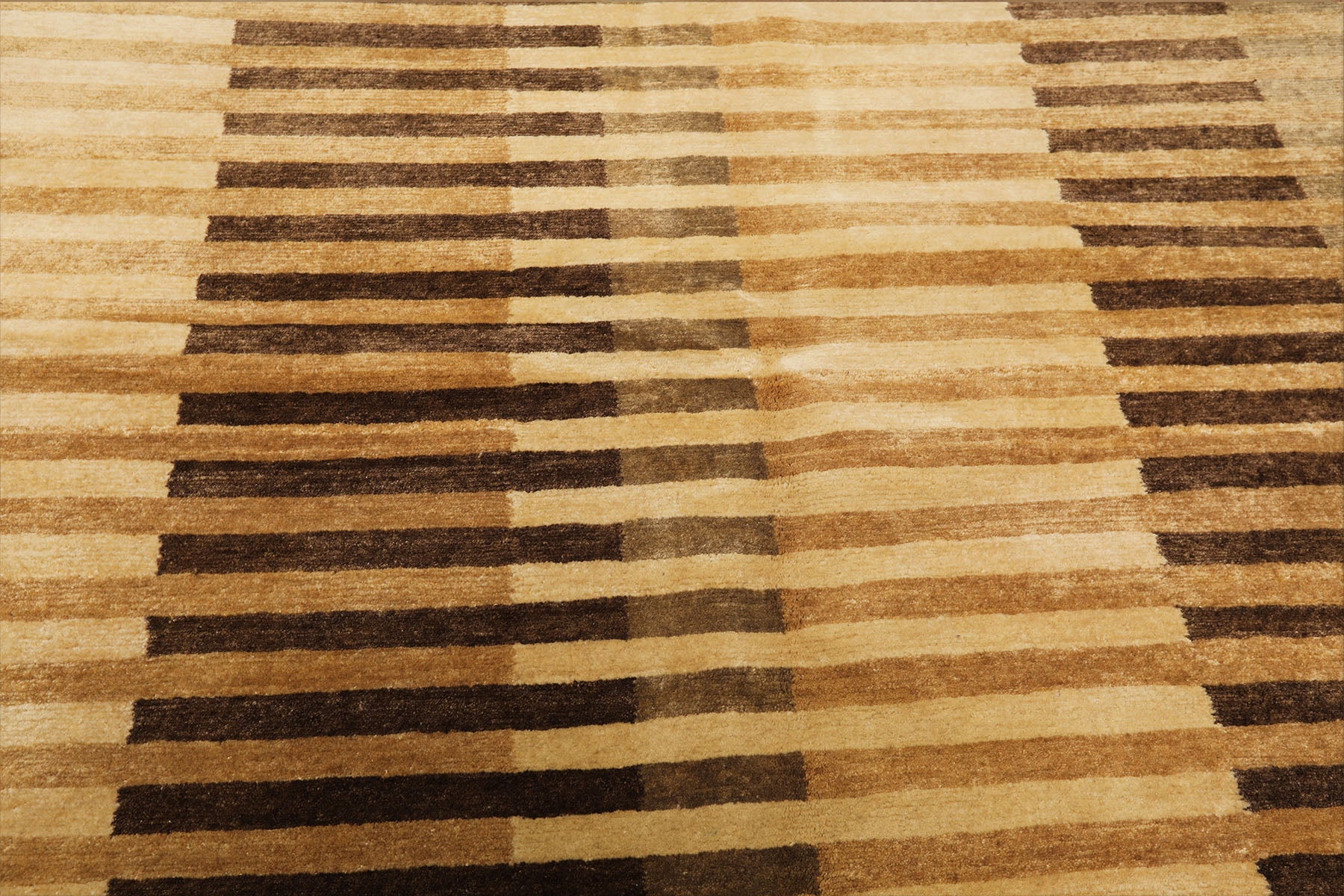 6x9 Beige, Gold, Brown Color Hand Knotted Tibetan Wool Modern & Contemporary Oriental Rug