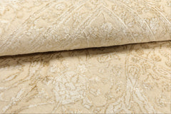 9x12 Tone on Tone Ivory, , Color Hand Knotted Tibetan Wool & Bamboo Silk Transitional Oriental Rug