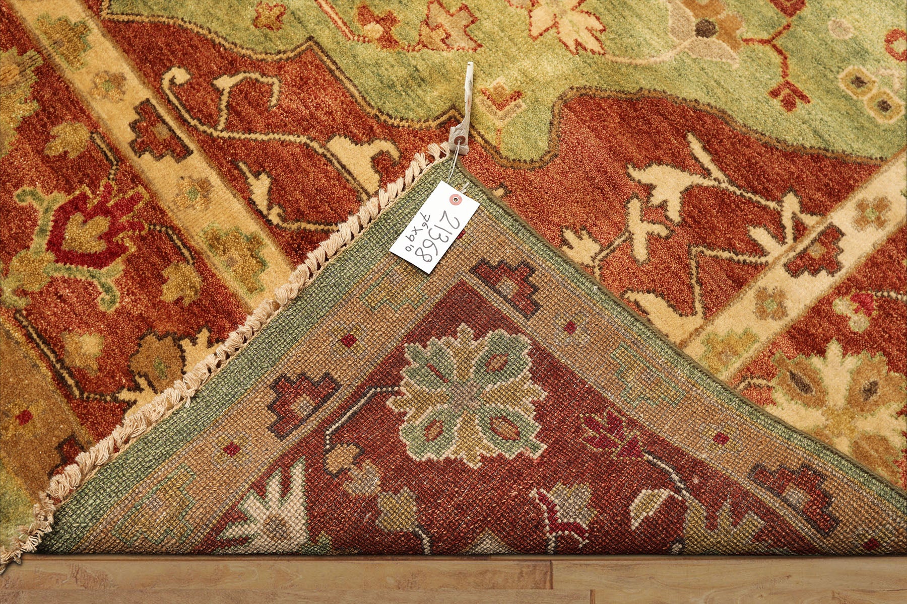 8x10 Lime, Rust, Ivory Color Hand Knotted Oushak Wool Traditional Oriental Rug