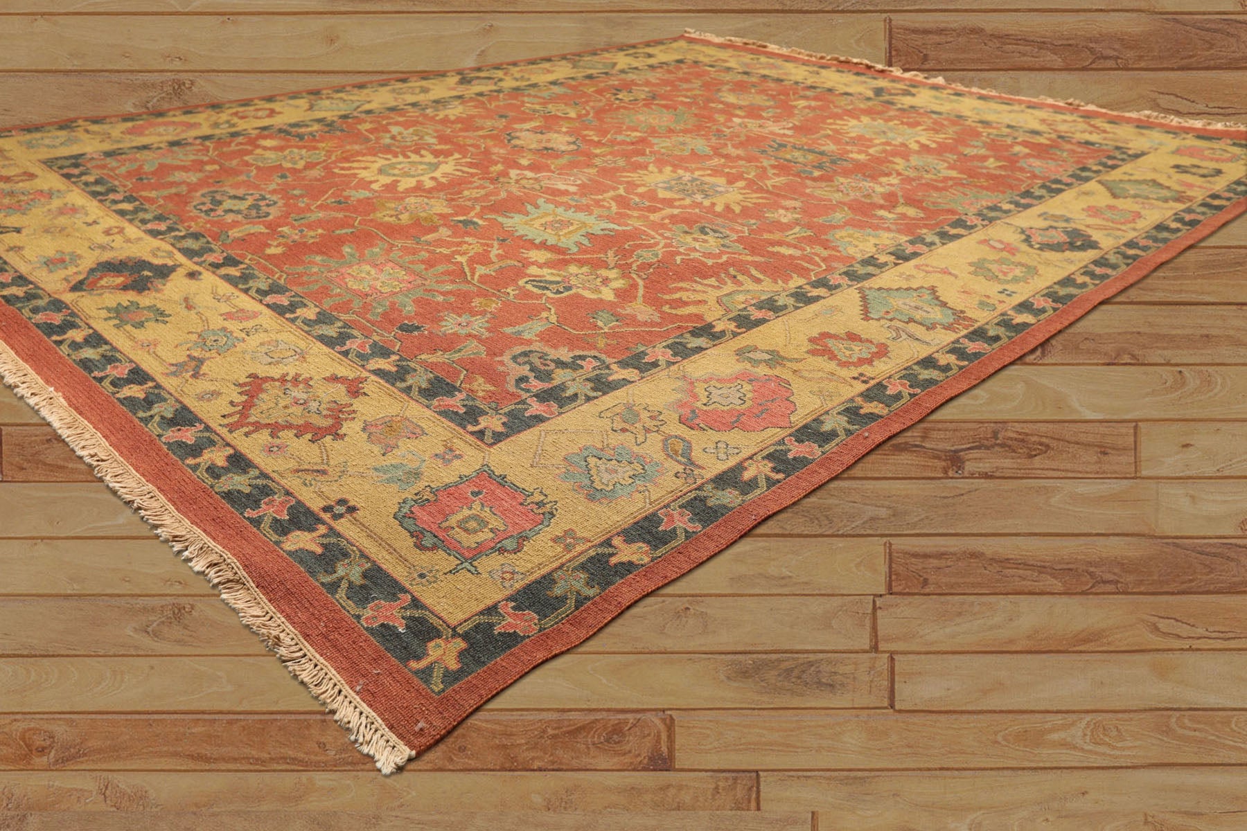 8x10 Rose, Gold, Aqua Color Hand Knotted Soumak Wool Traditional Oriental Rug