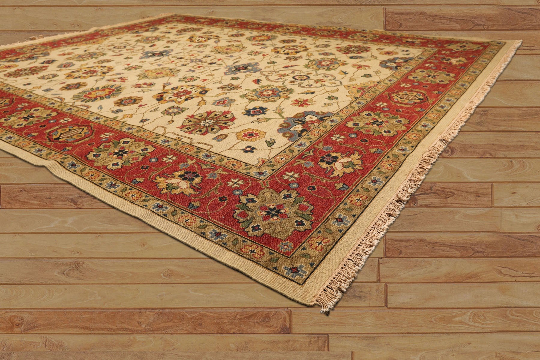 8x10 Beige, Gold, Sage Color Hand Knotted Soumak Wool Traditional Oriental Rug
