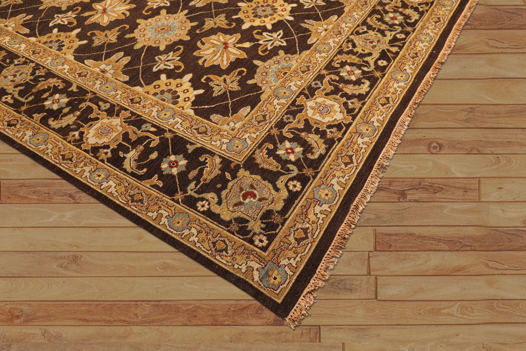 8x10 Chocolate, Gold, Turquoise Color Hand Knotted Soumak Wool Traditional Oriental Rug