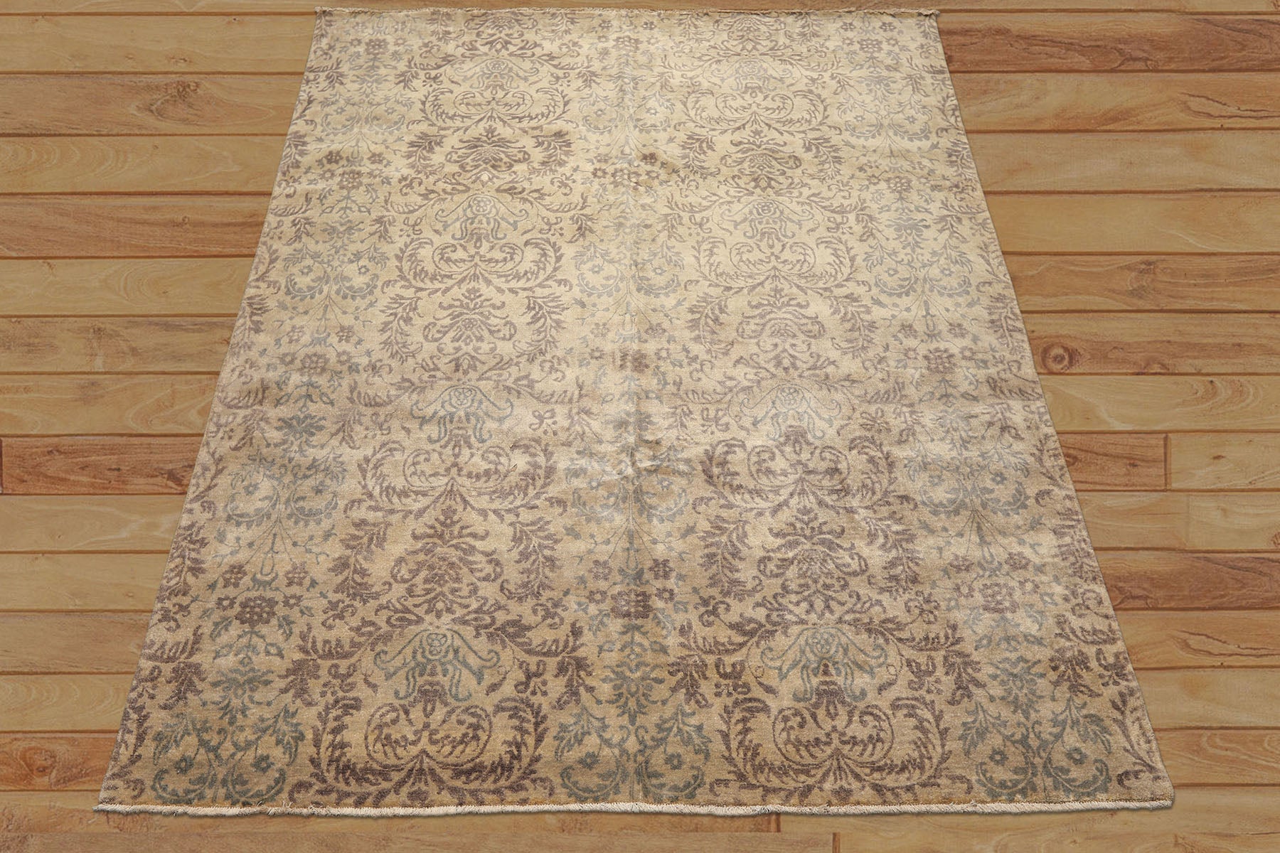 8x10 Beige, Tan, Taupe Color Hand Knotted Oushak Wool Transitional Oriental Rug