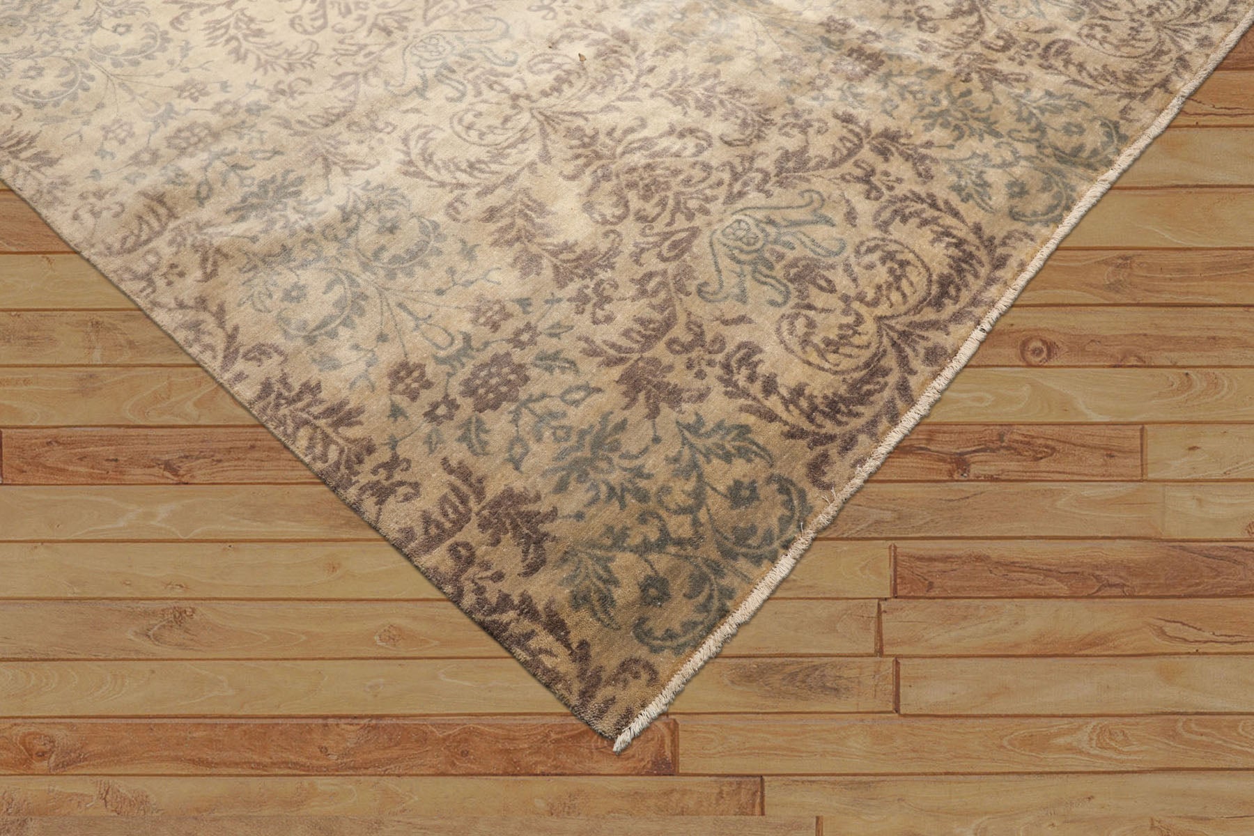 8x10 Beige, Tan, Taupe Color Hand Knotted Oushak Wool Transitional Oriental Rug