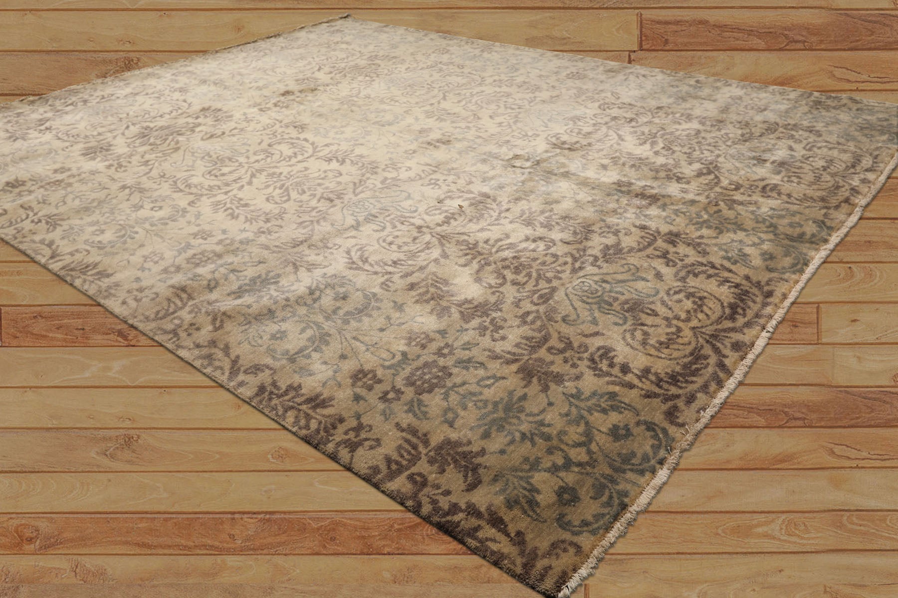 8x10 Beige, Tan, Taupe Color Hand Knotted Oushak Wool Transitional Oriental Rug