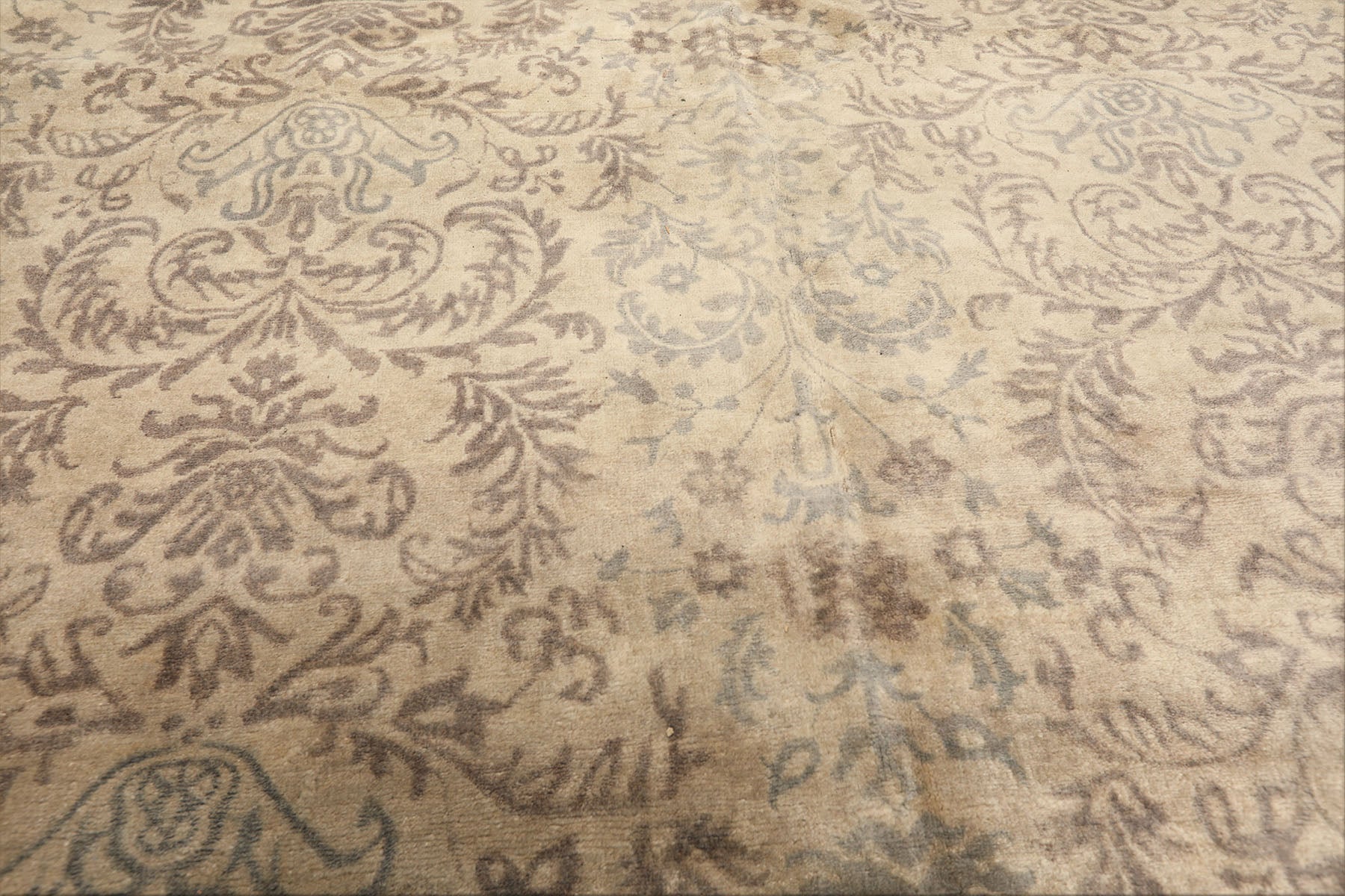 8x10 Beige, Tan, Taupe Color Hand Knotted Oushak Wool Transitional Oriental Rug