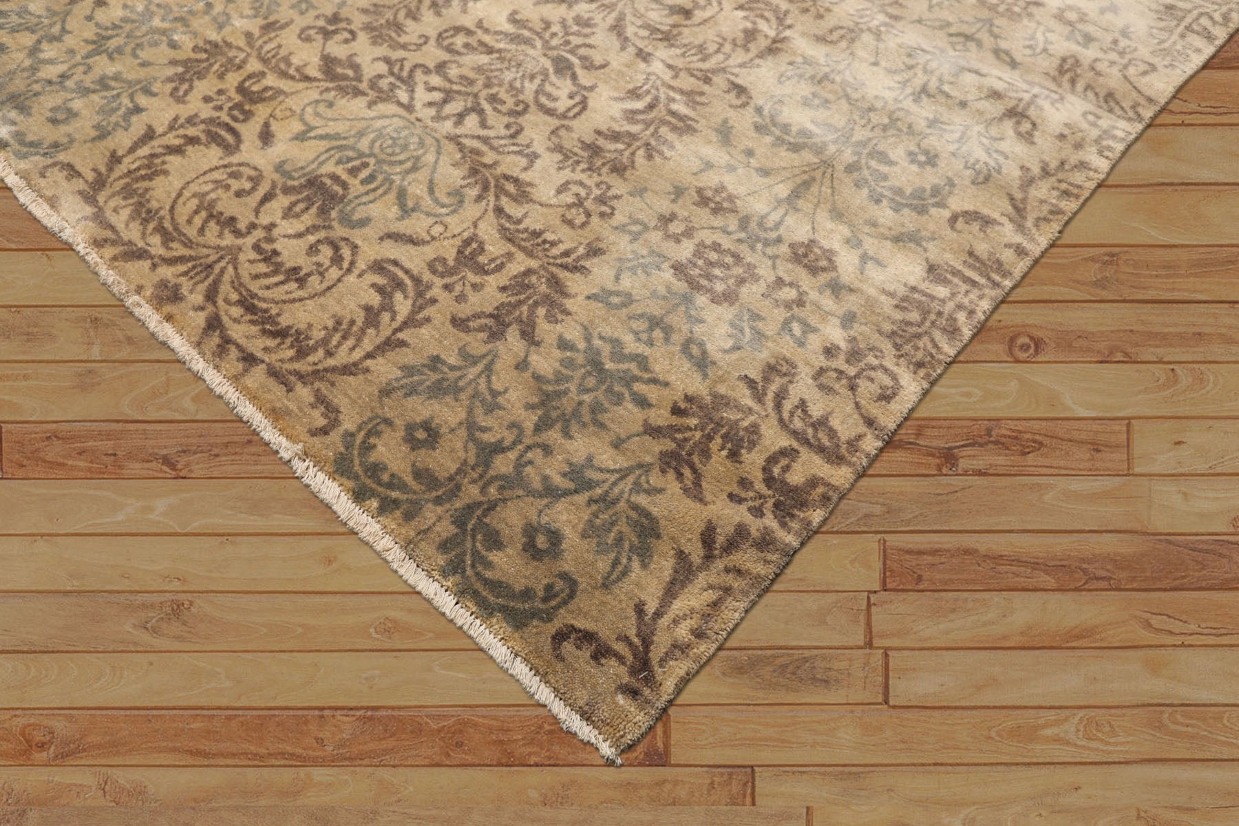 8x10 Beige, Tan, Taupe Color Hand Knotted Oushak Wool Transitional Oriental Rug