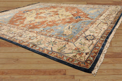 8x10 Rust, Gold, Beige Color Hand Knotted Heriz Wool Traditional Oriental Rug
