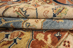 8x10 Rust, Gold, Beige Color Hand Knotted Heriz Wool Traditional Oriental Rug