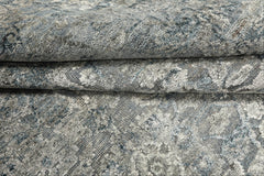 8x10 Aqua, Silver, Gray Color Hand Knotted Sherpa Wool & Bamboo Silk Modern & Contemporary Oriental Rug