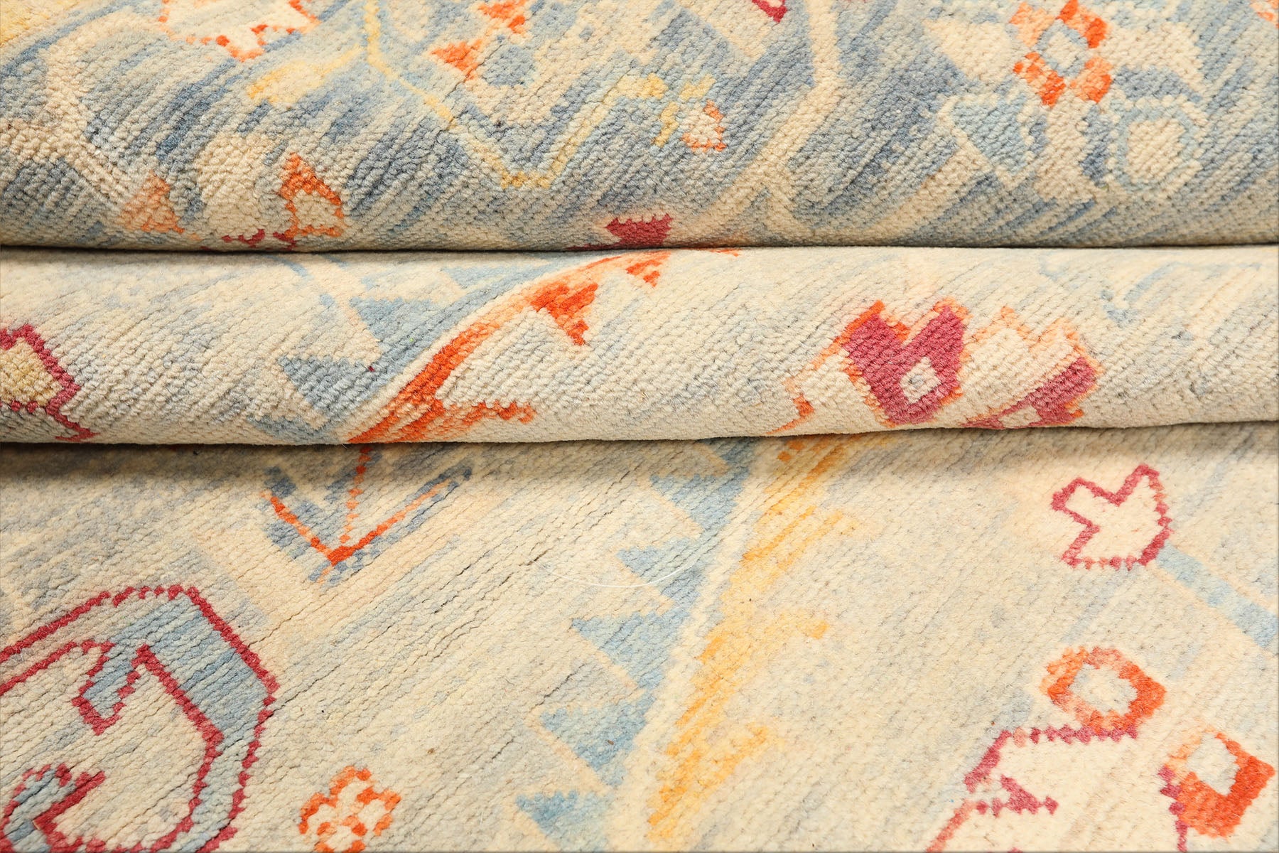 9x12 Aqua, Beige, Gold Color Hand Knotted Peshawar Wool Traditional Oriental Rug