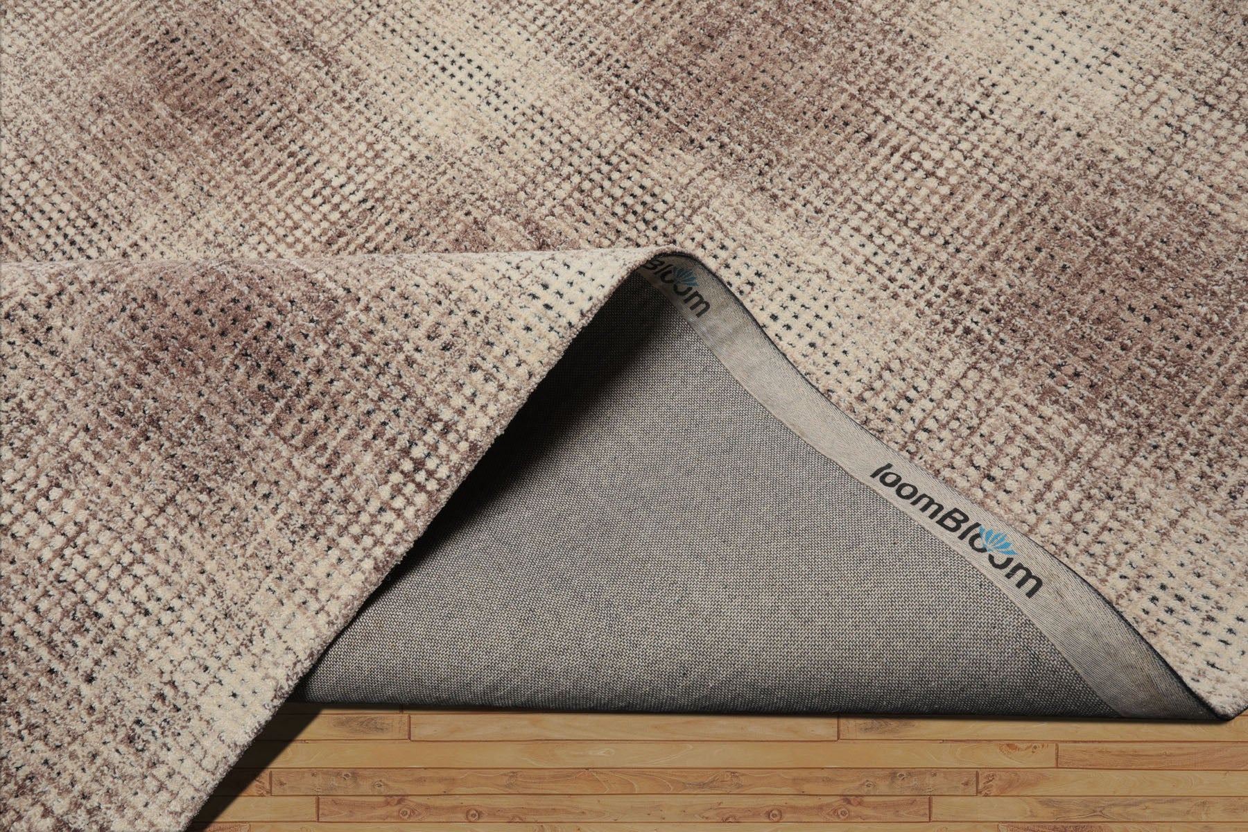 LoomBloom Multi Size Ivory Hand Hooked Wool Rug Featuring a Contemporary Plaid Style