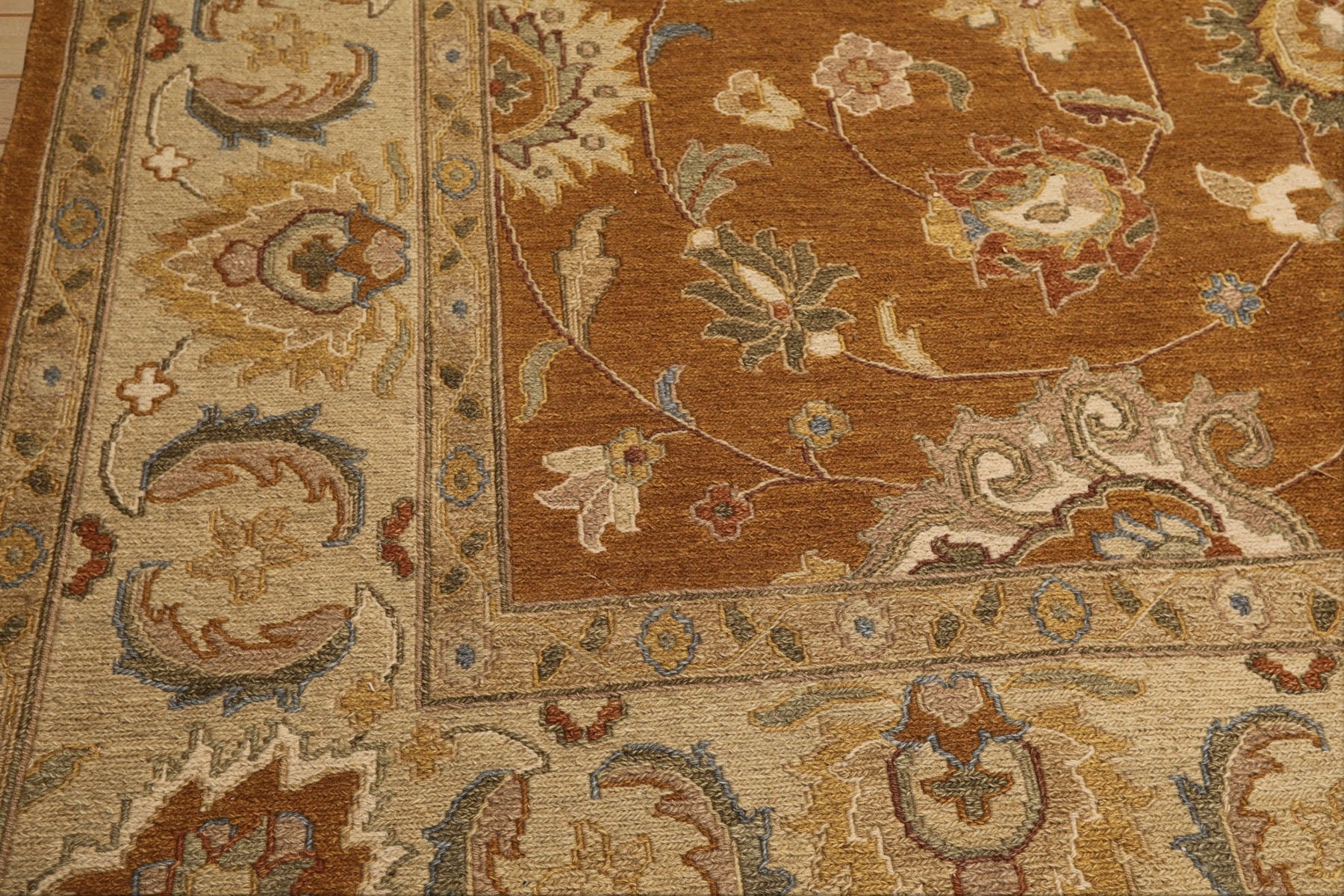 8x10 Caramel, Beige, Taupe Color Hand Knotted Soumak Wool Traditional Oriental Rug
