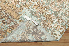 8x10 Camel, Aqua, Brown Color Hand Knotted Sherpa Wool & Bamboo Silk Modern & Contemporary Oriental Rug