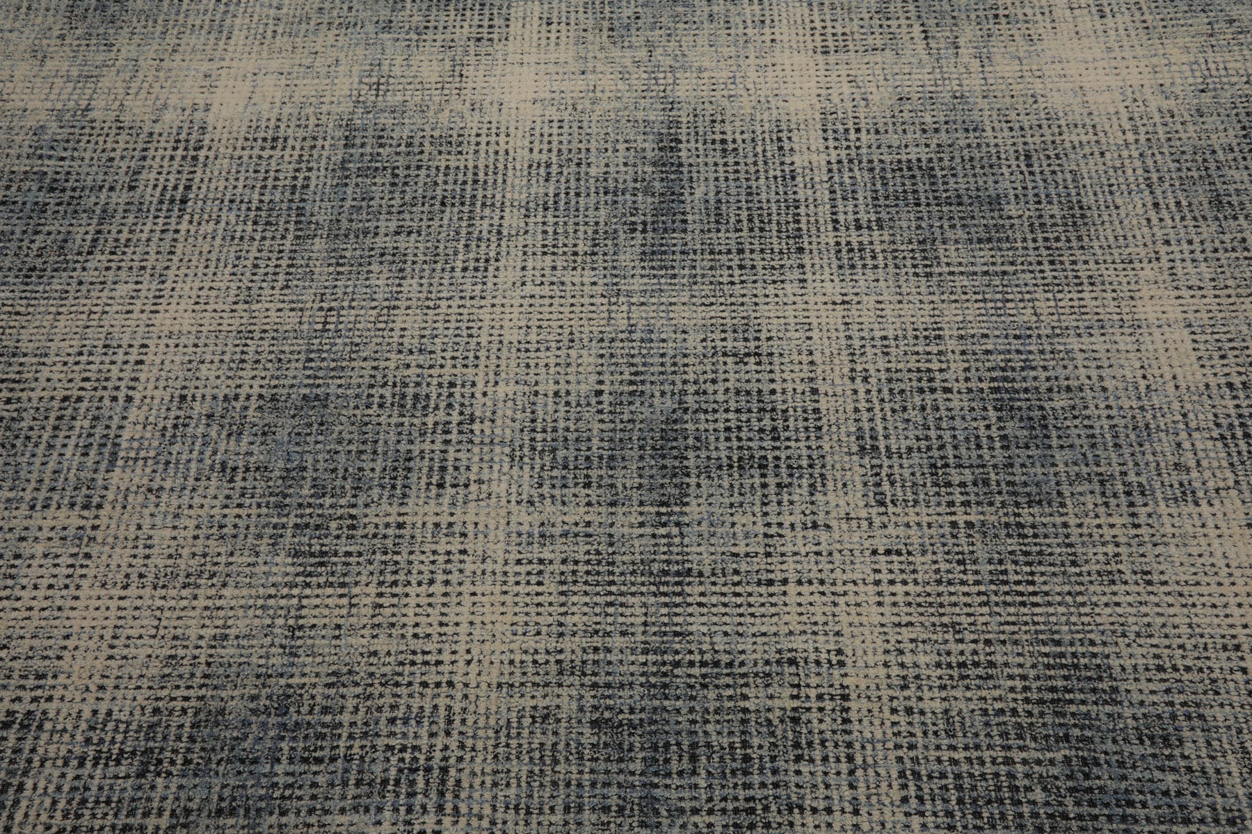 LoomBloom Multi Size Ivory Hand Hooked Wool Rug with a Minimalist Modern Plaid Pattern