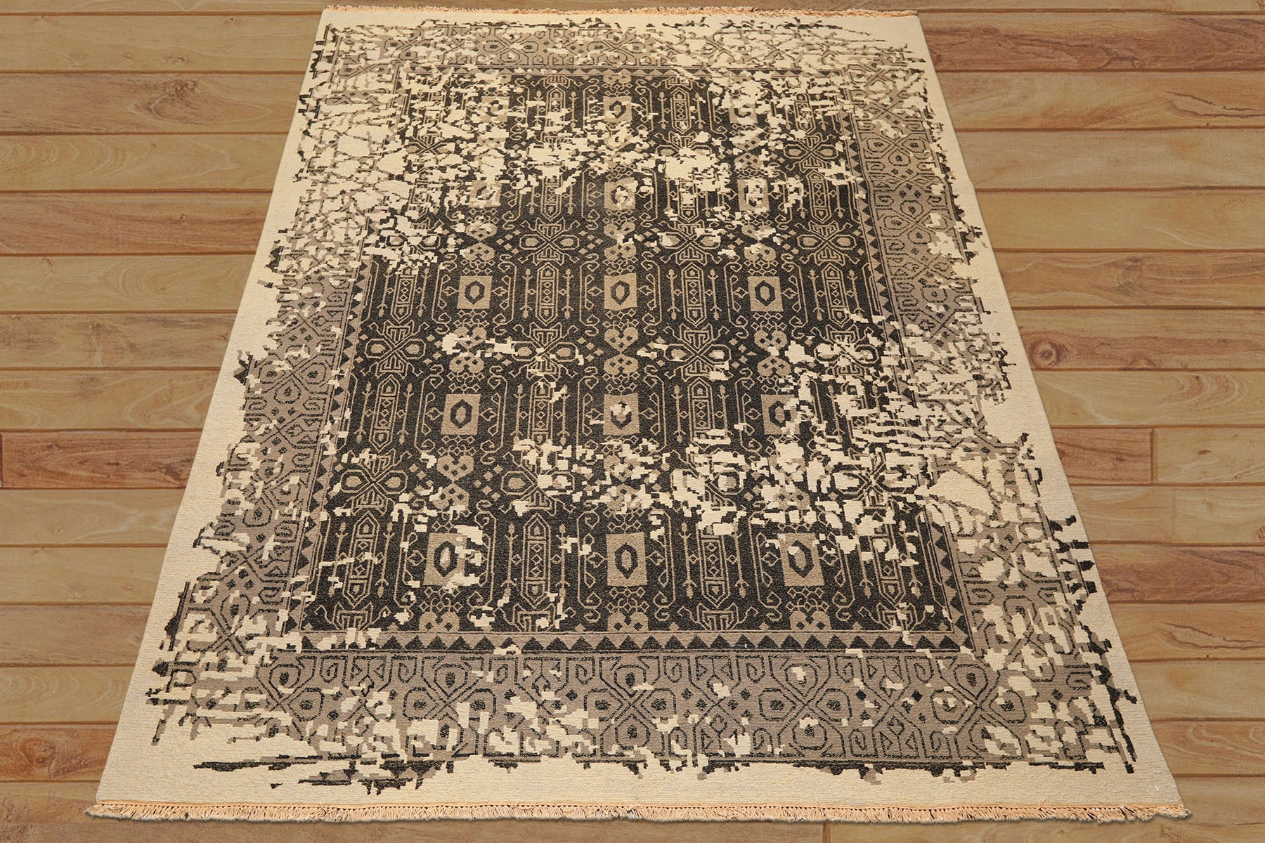 8x10 Beige, Charcoal, Taupe Color Hand Knotted Soumak Wool Traditional Oriental Rug