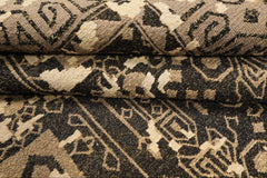 8x10 Beige, Charcoal, Taupe Color Hand Knotted Soumak Wool Traditional Oriental Rug