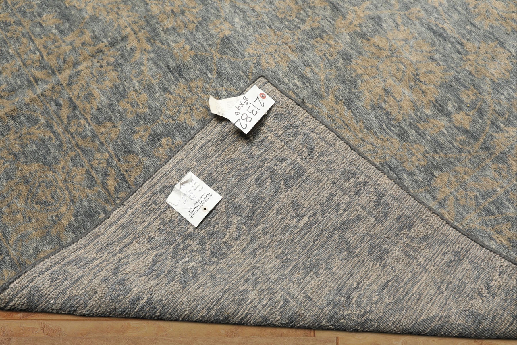 8x10 Aqua, Tan, Color Hand Loomed Tibetan Wool Transitional Oriental Rug