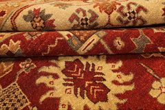 8x10 Rust, Light Gold, Caramel Color Hand Knotted Oushak Wool Traditional Oriental Rug