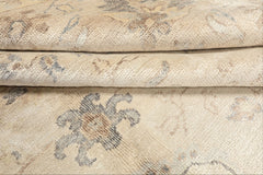 8x10 Ivory, Taupe, Gray Color Hand Knotted Oushak Bamboo Silk Traditional Oriental Rug