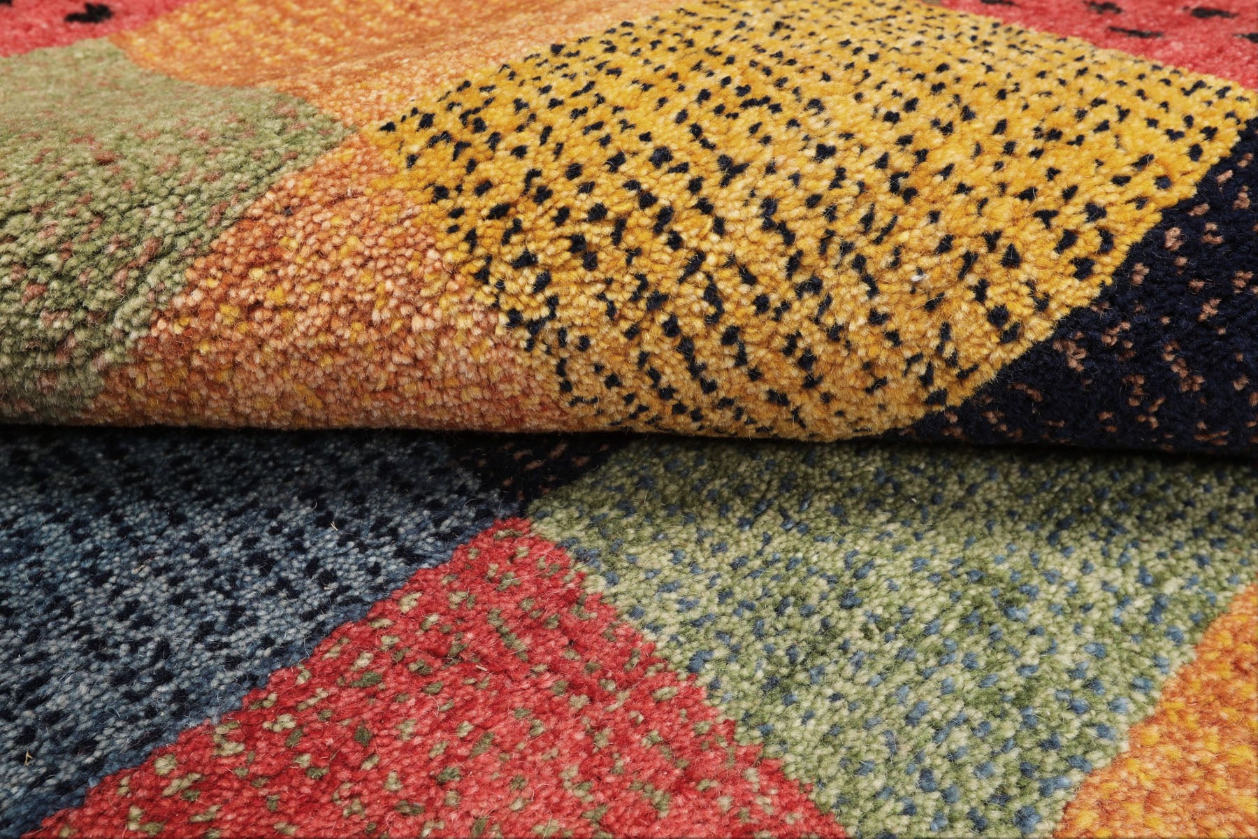 5x8 Rose, Gold, Navy Color Hand Knotted Gabbeh Wool Modern & Contemporary Oriental Rug