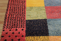 5x8 Rose, Gold, Navy Color Hand Knotted Gabbeh Wool Modern & Contemporary Oriental Rug