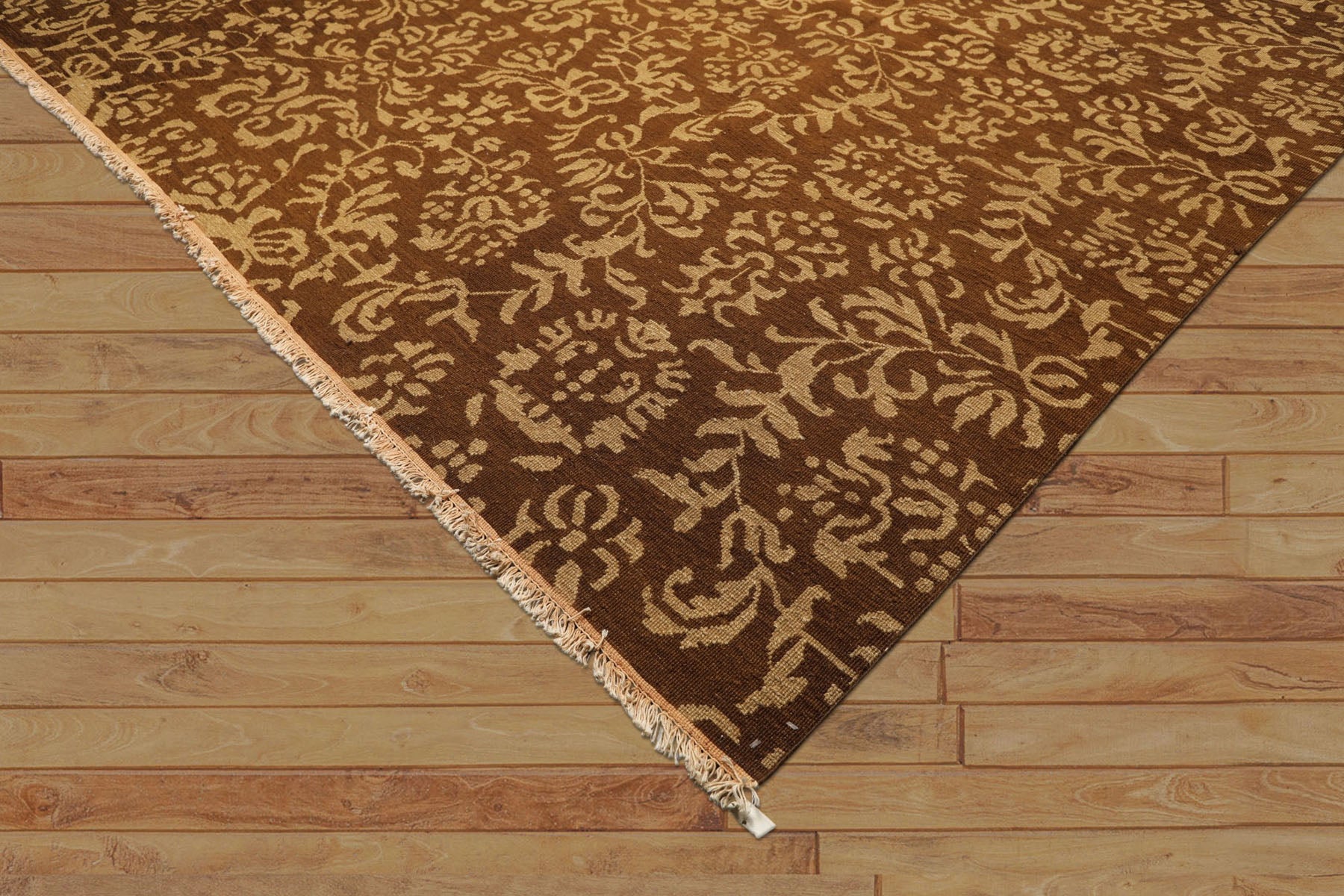 9x12 Caramel, Gold, Color Hand Knotted Soumak Wool Transitional Oriental Rug