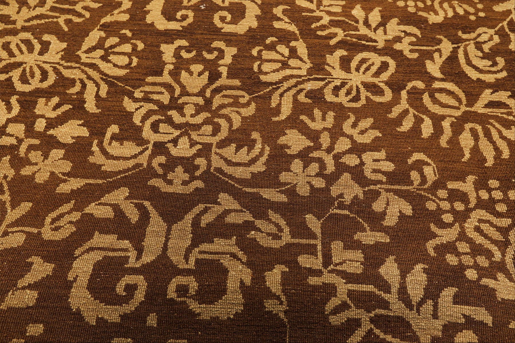 9x12 Caramel, Gold, Color Hand Knotted Soumak Wool Transitional Oriental Rug