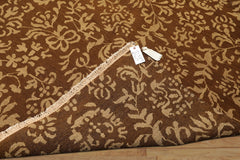 9x12 Caramel, Gold, Color Hand Knotted Soumak Wool Transitional Oriental Rug