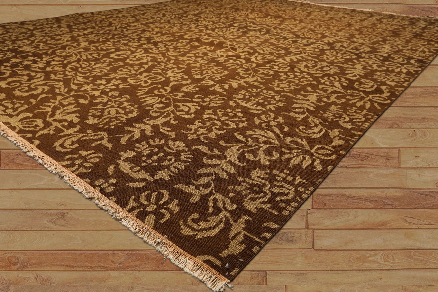 9x12 Caramel, Gold, Color Hand Knotted Soumak Wool Transitional Oriental Rug