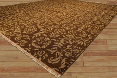 9x12 Caramel, Gold, Color Hand Knotted Soumak Wool Transitional Oriental Rug