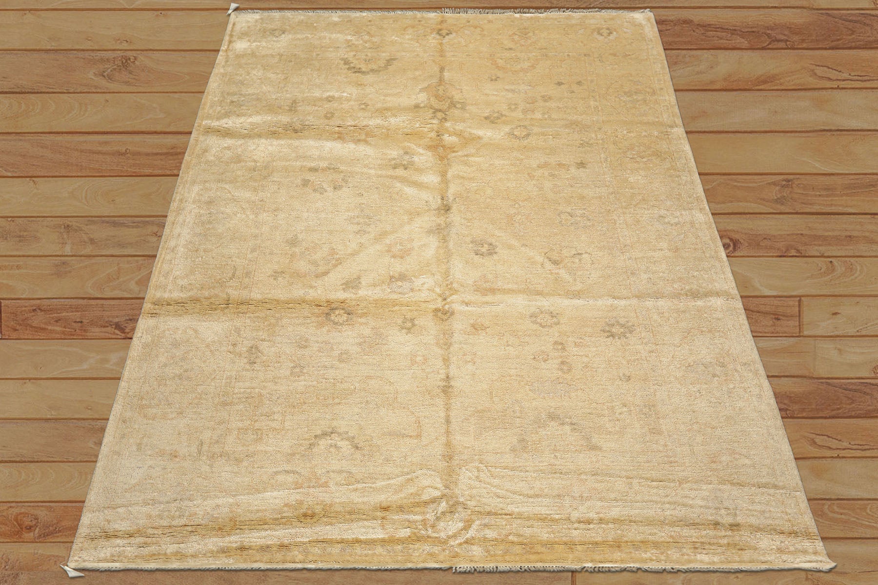 8x10 Beige, Gray, Tan Color Hand Knotted Oushak Wool Transitional Oriental Rug