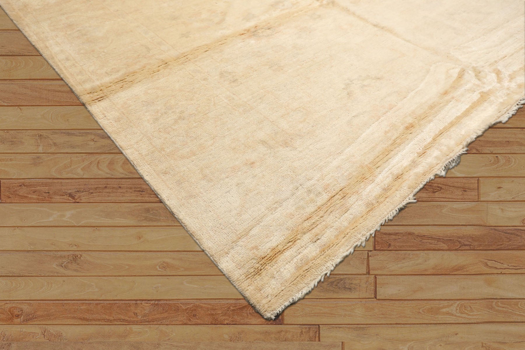 8x10 Beige, Gray, Tan Color Hand Knotted Oushak Wool Transitional Oriental Rug