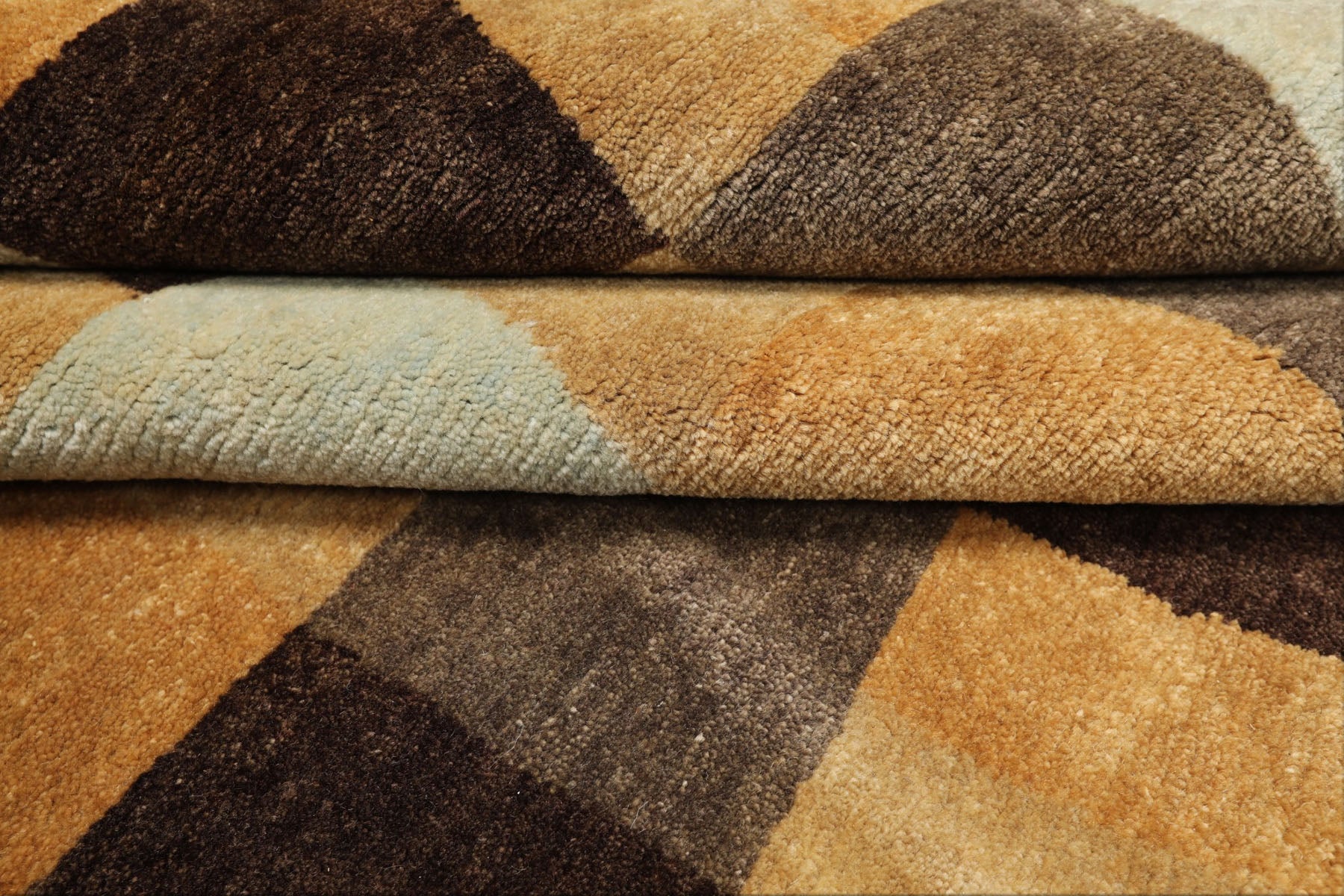 9x12 Light Gold, Brown, Seafoam Color Hand Knotted Tibetan Wool Modern & Contemporary Oriental Rug