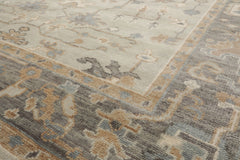 8x10 Gray, Beige, Tan Color Hand Knotted Turkish Oushak 100% Wool Traditional Oriental Rug