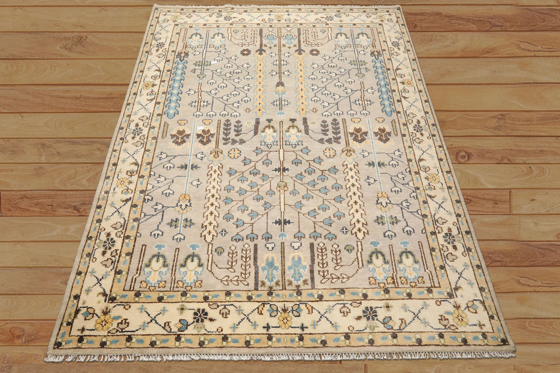 8x10 Gray, Taupe, Ivory Color Hand Knotted Oushak Wool Traditional Oriental Rug