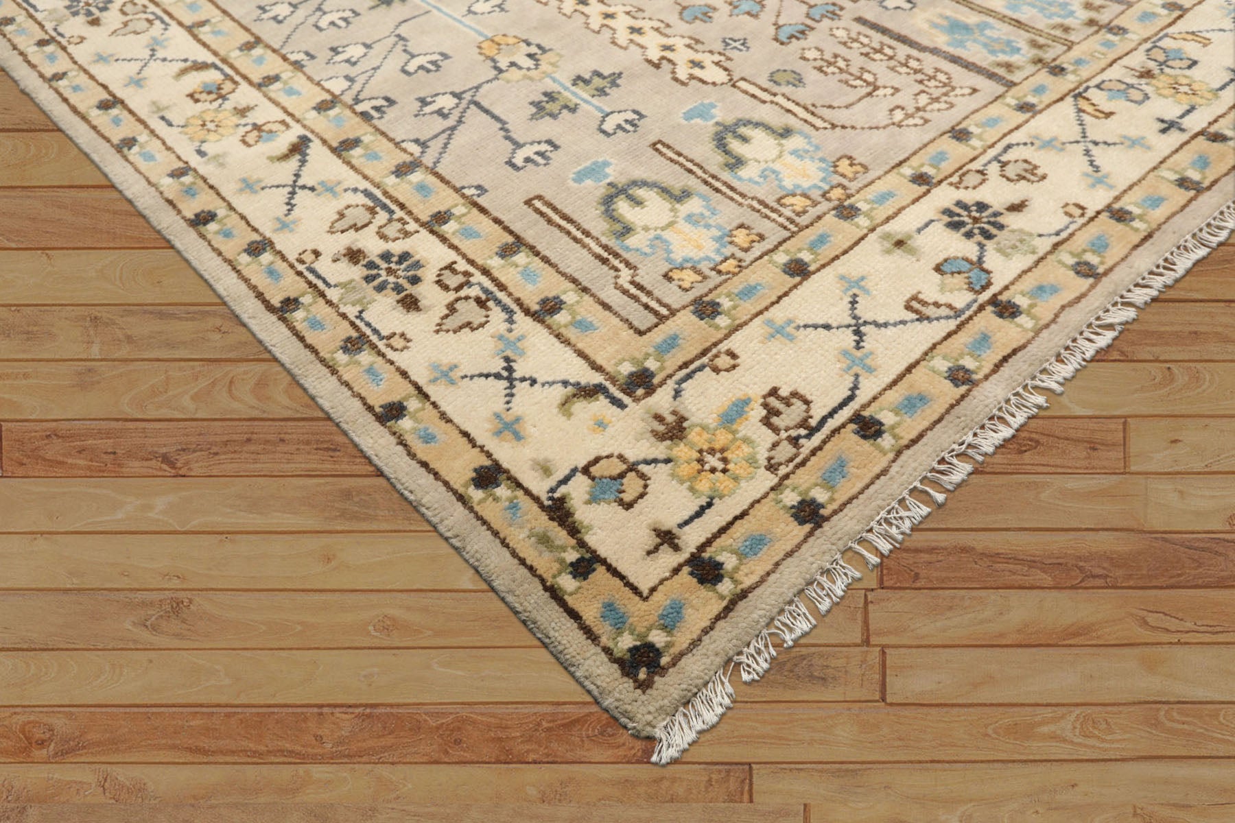 8x10 Gray, Taupe, Ivory Color Hand Knotted Oushak Wool Traditional Oriental Rug