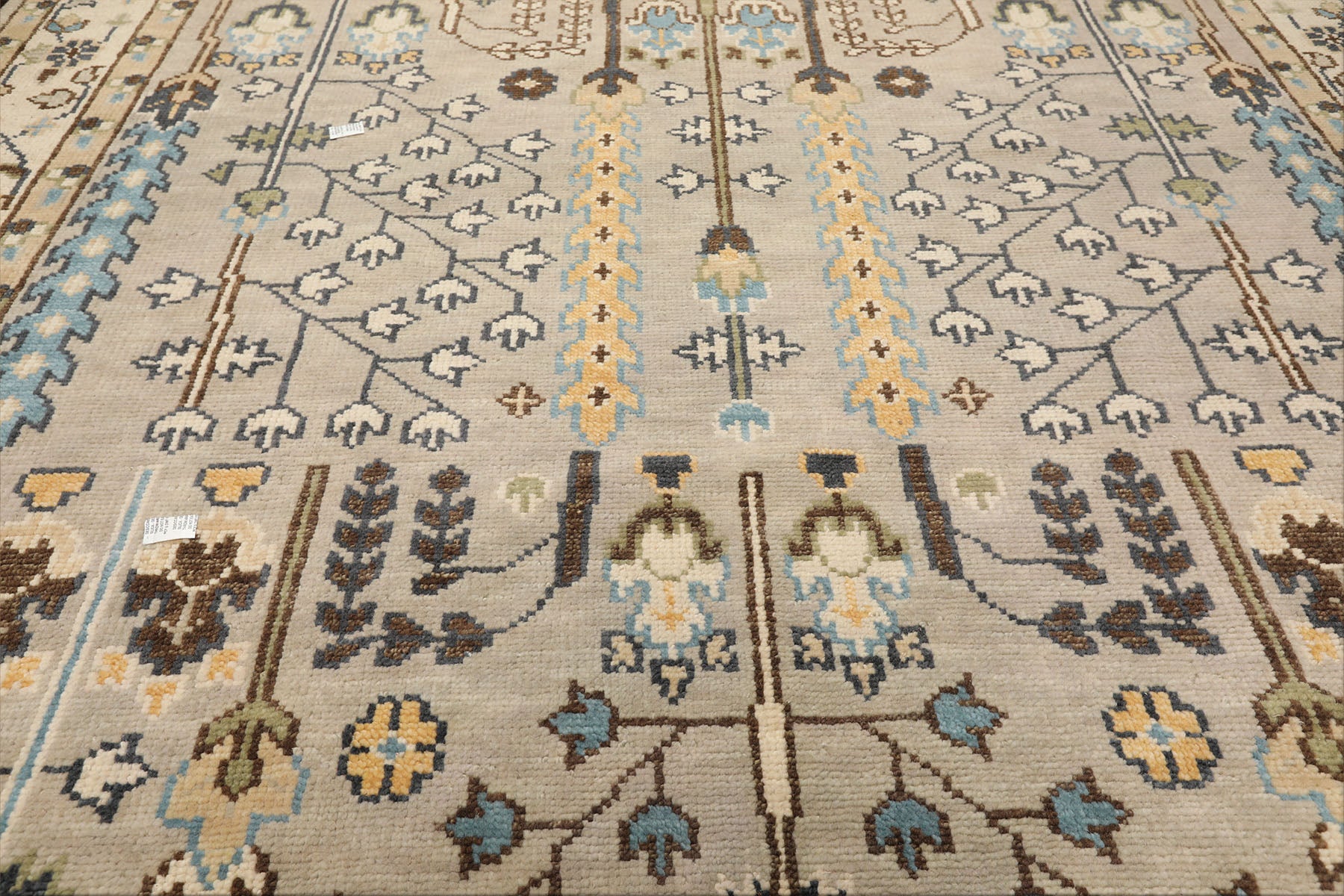 8x10 Gray, Taupe, Ivory Color Hand Knotted Oushak Wool Traditional Oriental Rug