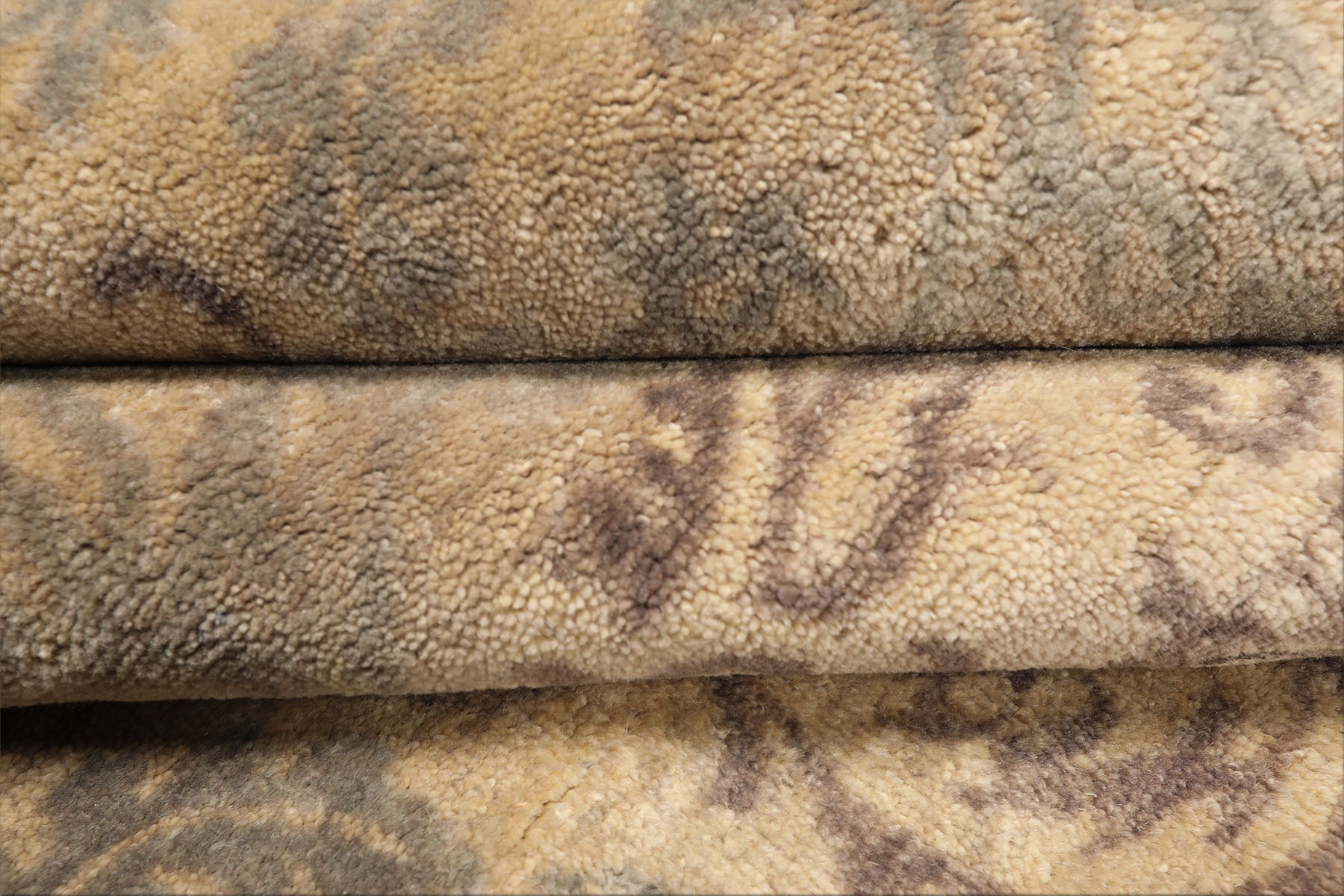 8x10 Beige, Taupe, Slate Color Hand Knotted Oushak Wool Transitional Oriental Rug