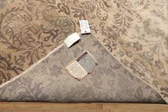 8x10 Beige, Taupe, Slate Color Hand Knotted Oushak Wool Transitional Oriental Rug