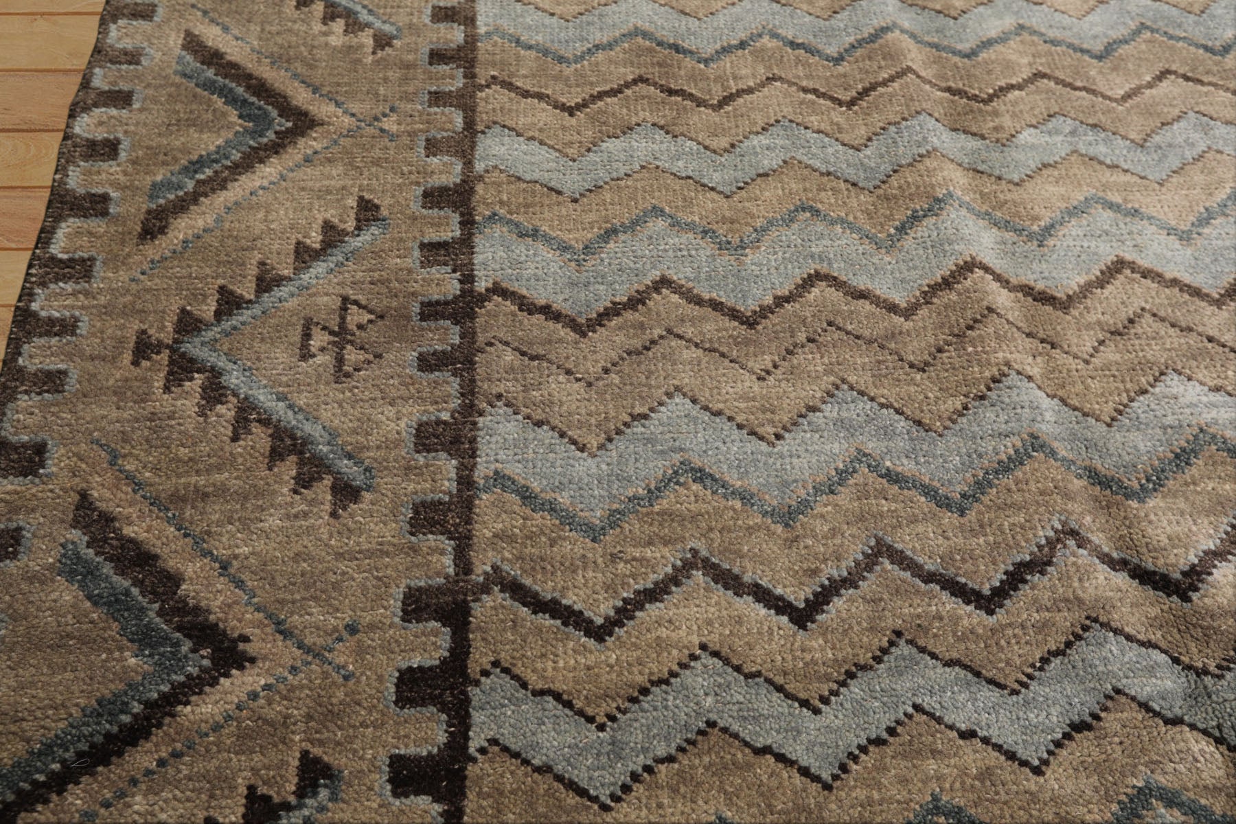 8x10 Taupe, Brown, Slate Color Hand Knotted Oushak Wool Modern & Contemporary Oriental Rug
