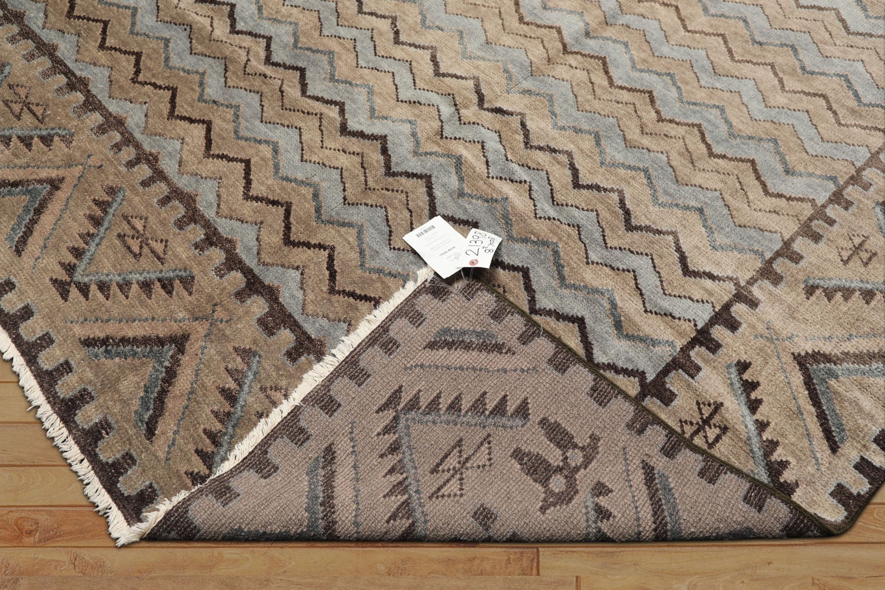 8x10 Taupe, Brown, Slate Color Hand Knotted Oushak Wool Modern & Contemporary Oriental Rug