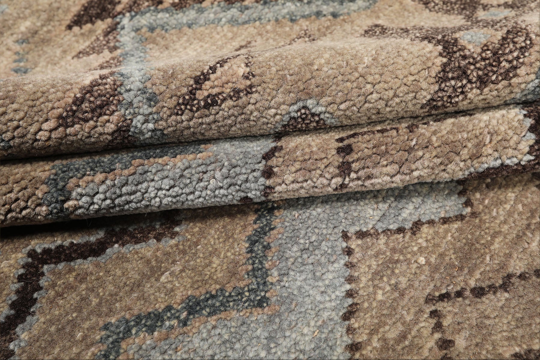 8x10 Taupe, Brown, Slate Color Hand Knotted Oushak Wool Modern & Contemporary Oriental Rug