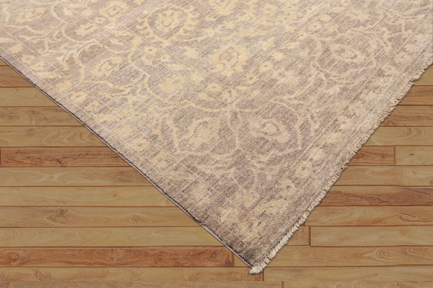 8x10 Taupe, Beige, Color Hand Knotted Chobi Peshawar Wool Transitional Oriental Rug