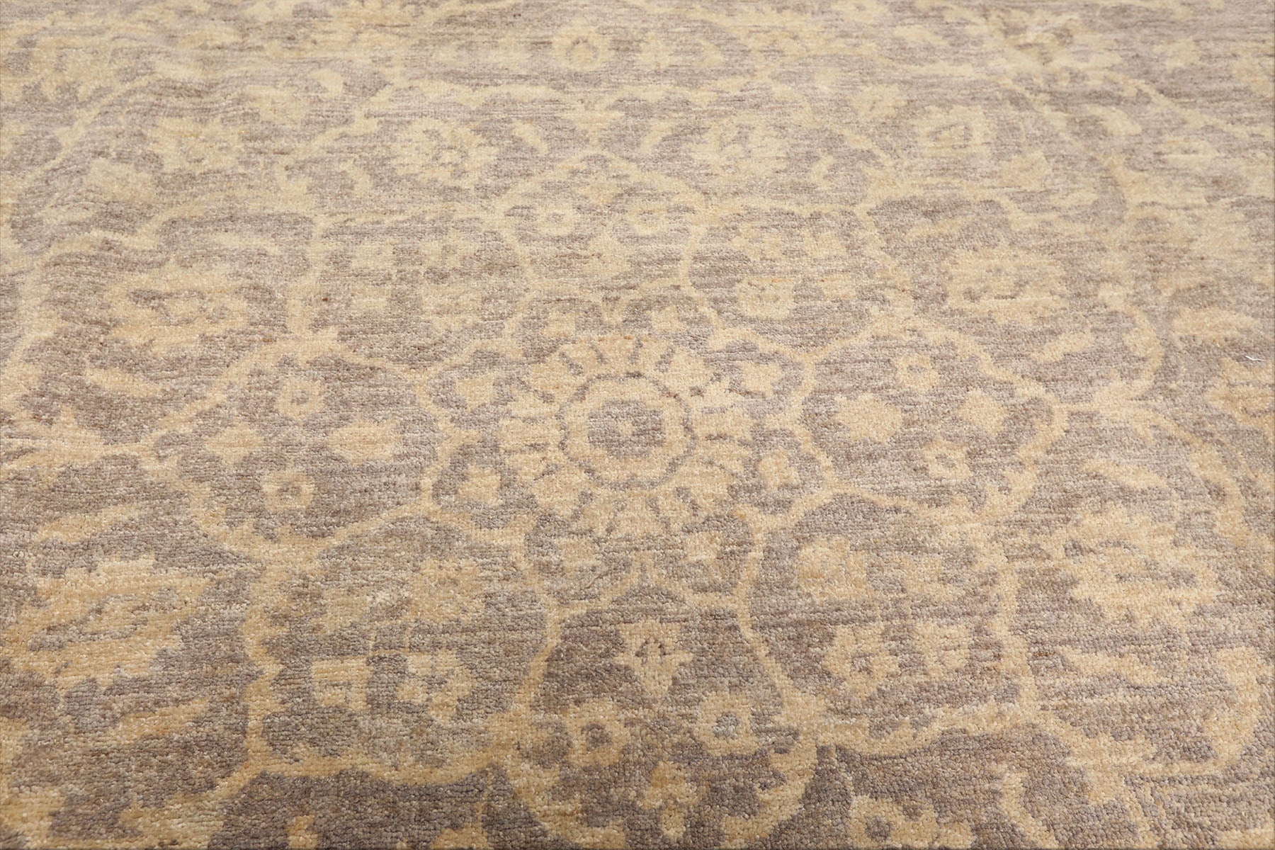 8x10 Taupe, Beige, Color Hand Knotted Chobi Peshawar Wool Transitional Oriental Rug