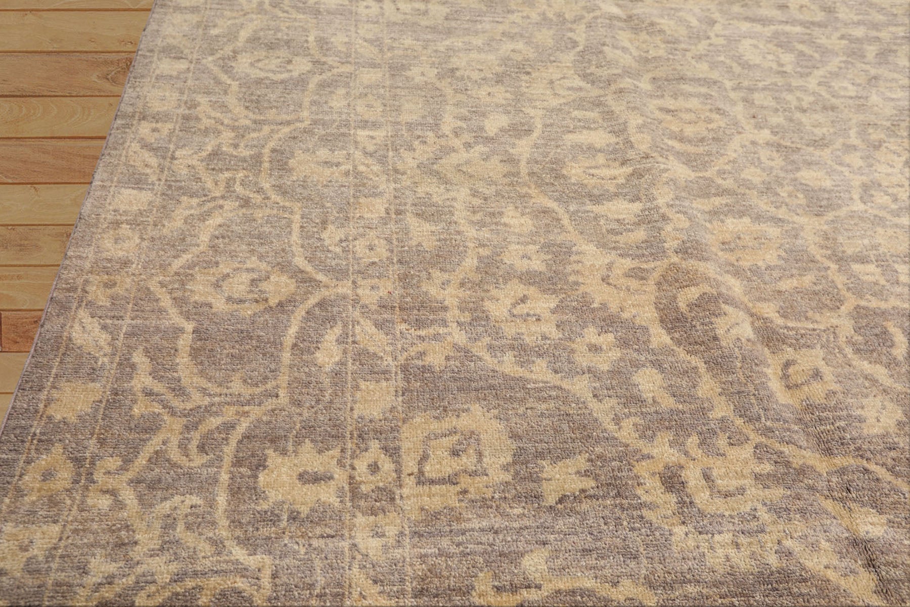 8x10 Taupe, Beige, Color Hand Knotted Chobi Peshawar Wool Transitional Oriental Rug
