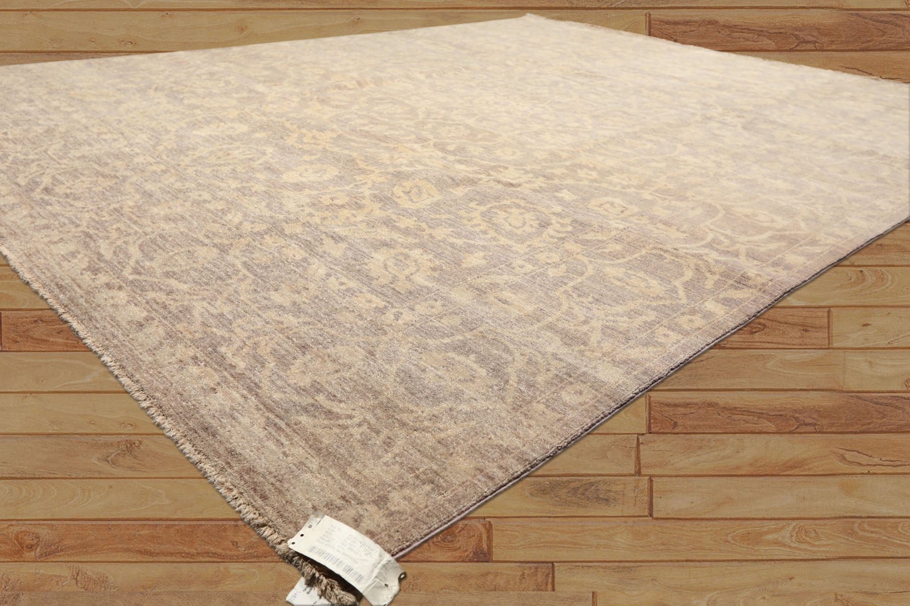 8x10 Taupe, Beige, Color Hand Knotted Chobi Peshawar Wool Transitional Oriental Rug