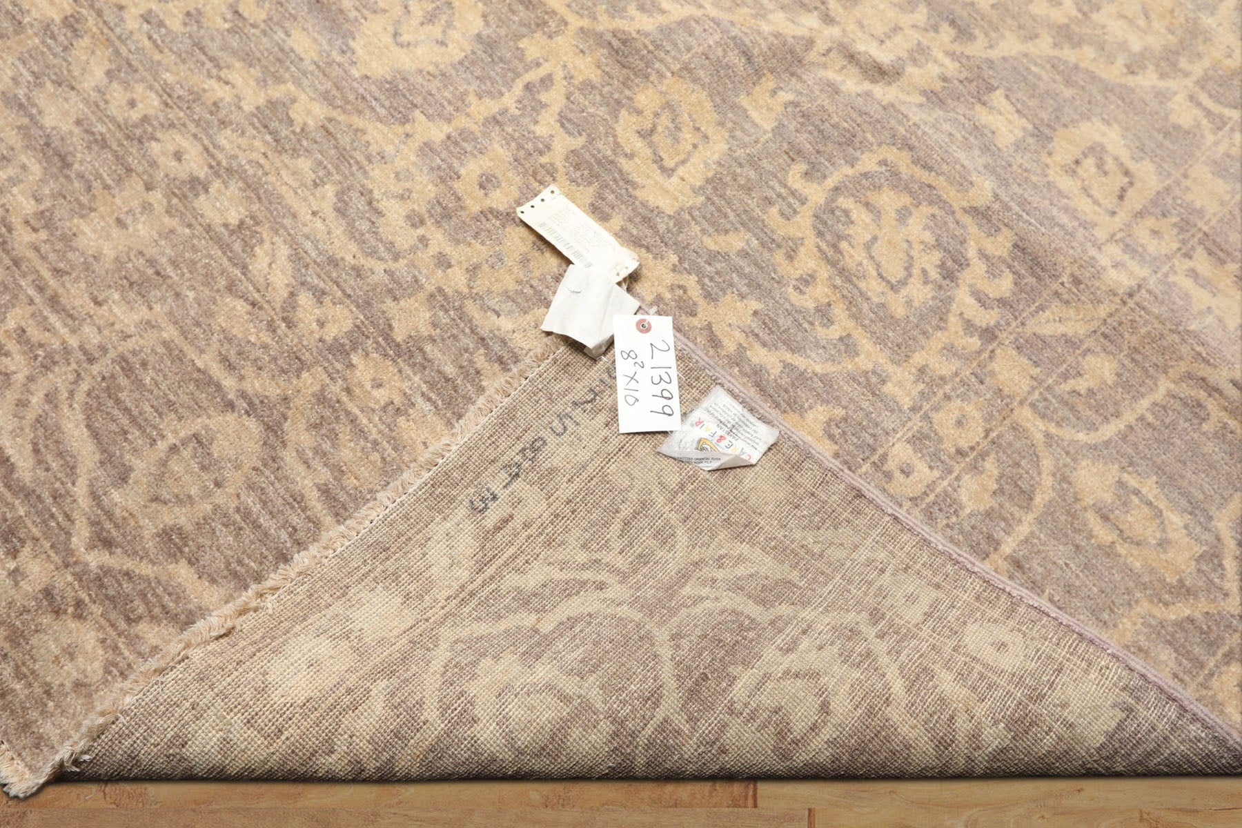 8x10 Taupe, Beige, Color Hand Knotted Chobi Peshawar Wool Transitional Oriental Rug